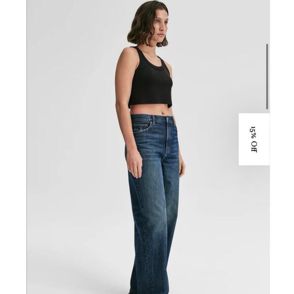 NWOT A.L.C. Halsey Cropped Cotton Rib Tank in Black SZ S - Picture 3 of 8